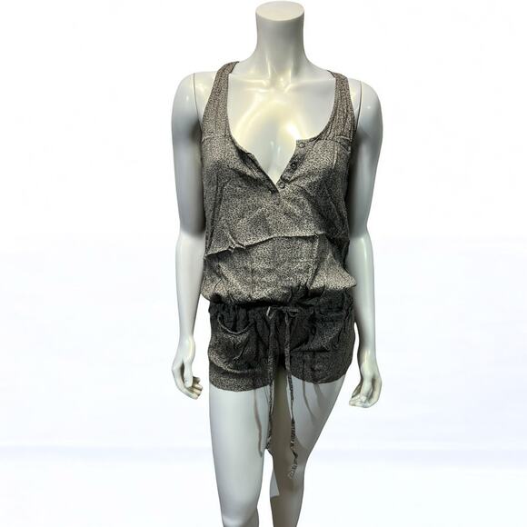Guess Black & Silver Metallic Cheetah Print Sleeveless Romper - Y2K Party Style - Picture 1 of 8